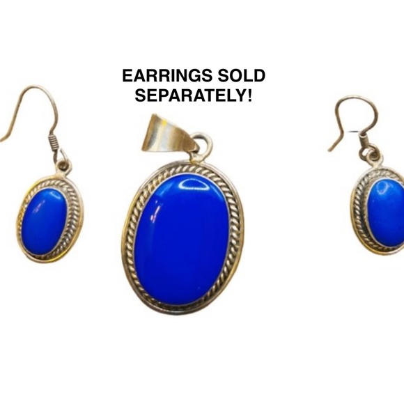 Taxco Lapis Lazuli Vintage Pendant 925 Mexico Silver 1.25” X 1” Artisan Crafted - Picture 6 of 11